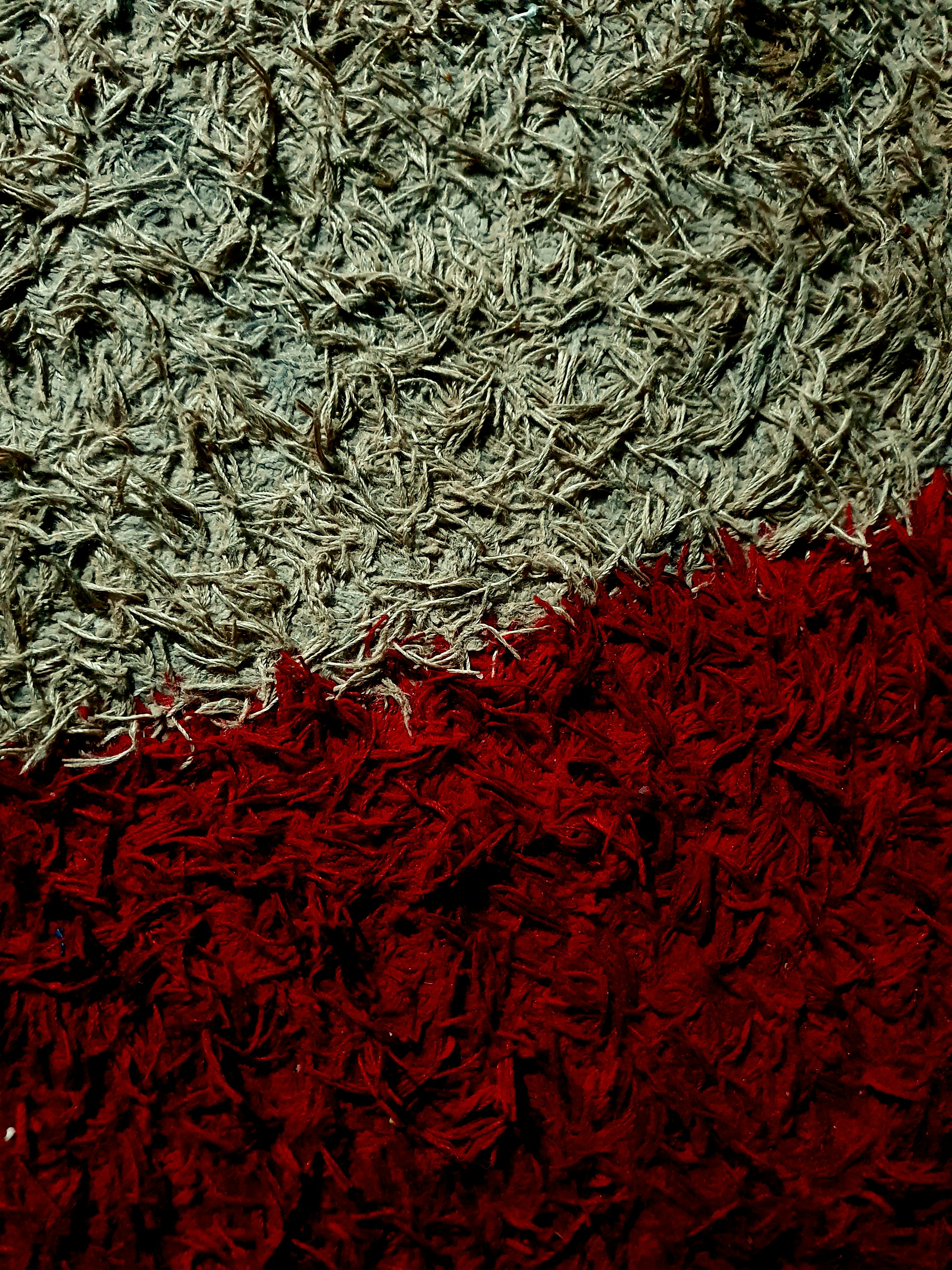 red and white fur textile