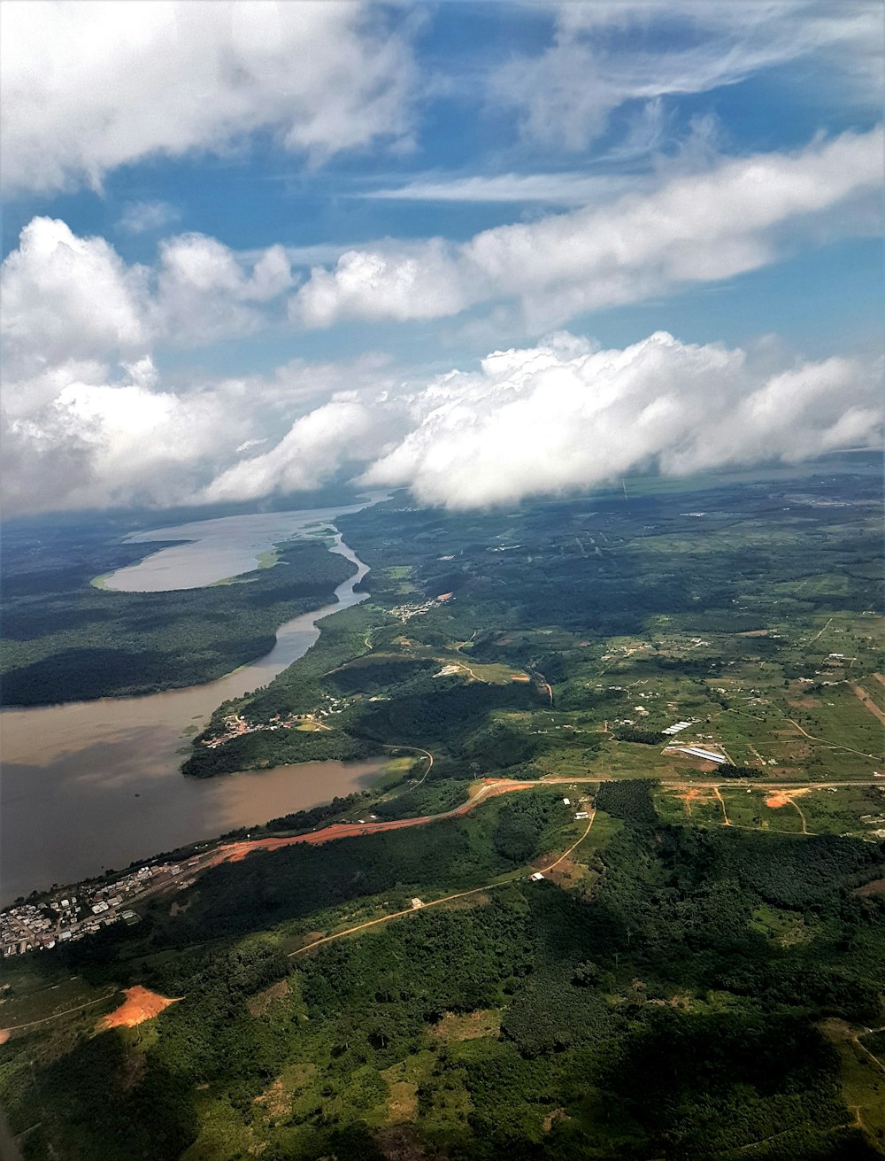 vista aérea de árvores verdes e montanhas durante o dia