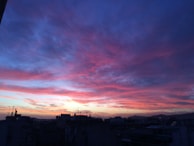 An inspiring view of a city skyline during sunset.