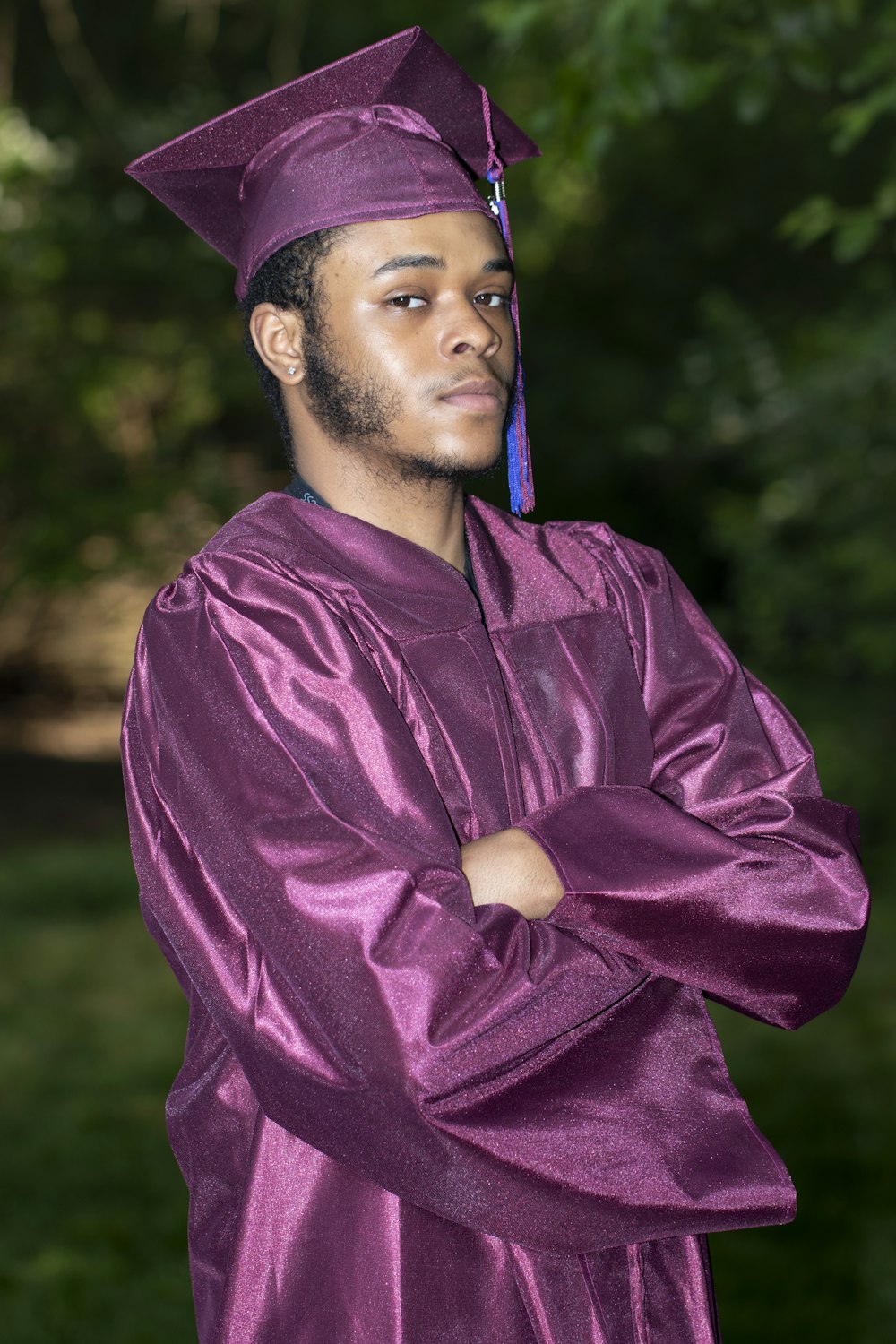 man in blue academic robe