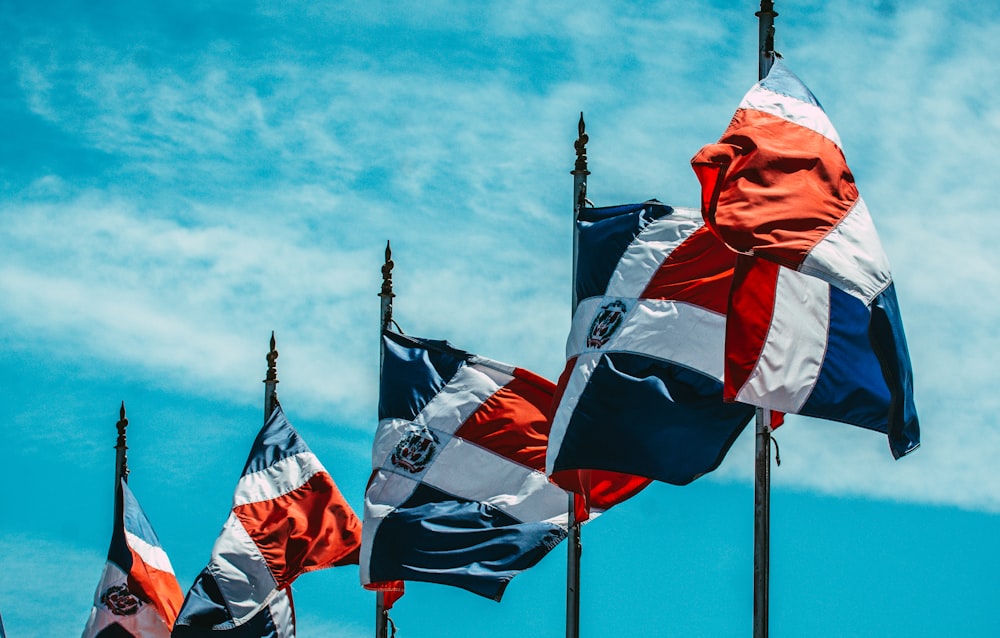 red white and blue flags