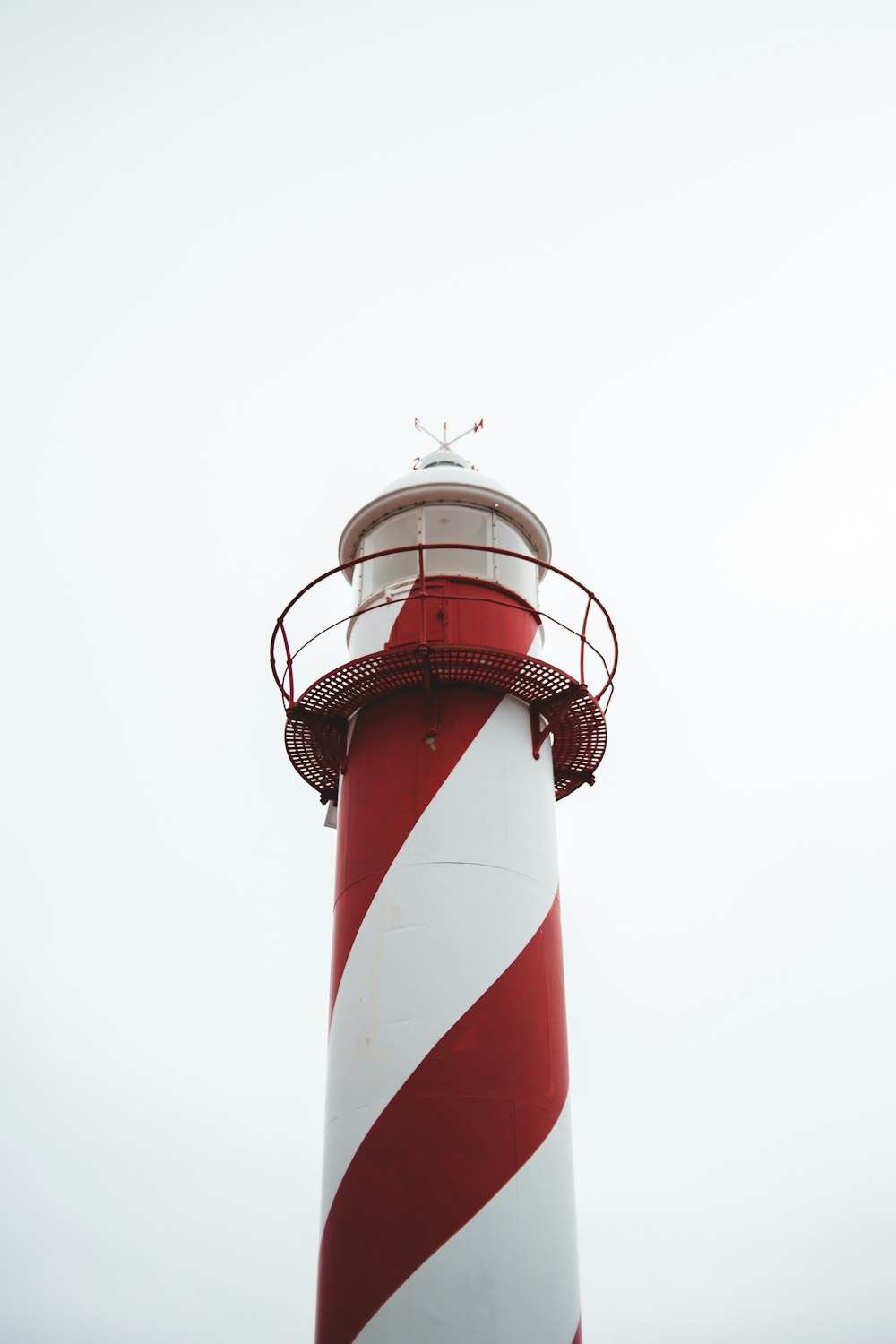 red and white striped lighthouse