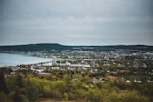 A panoramic view of Contoocook’s downtown area with shops and local businesses.