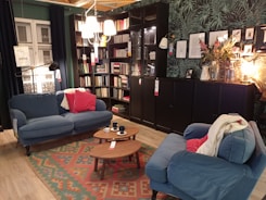 A cozy living room setup with a plush sofa set and tasteful decor