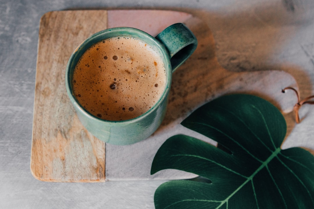 Hot Chocolate in a Mug and a leaf