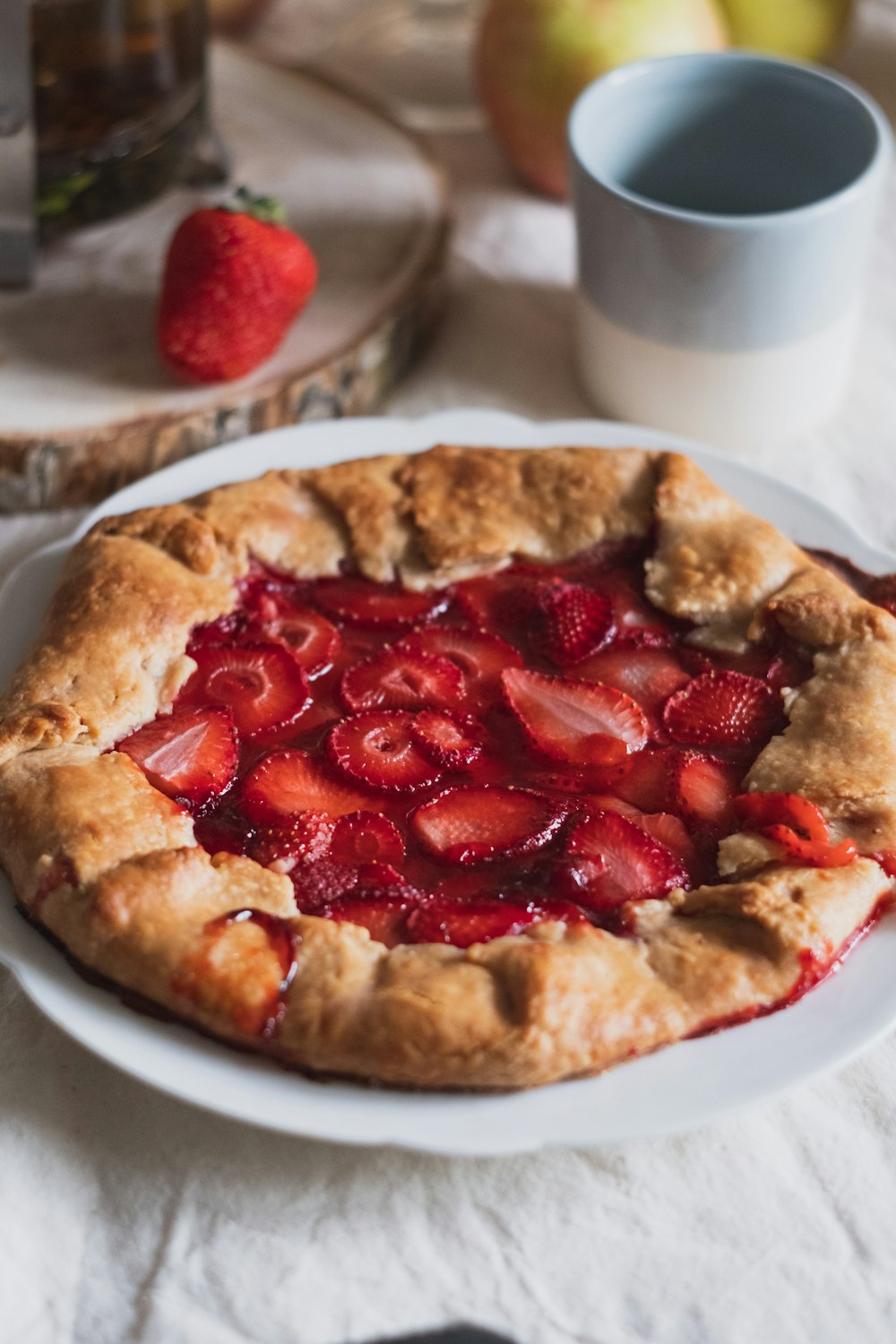 pie on white ceramic plate