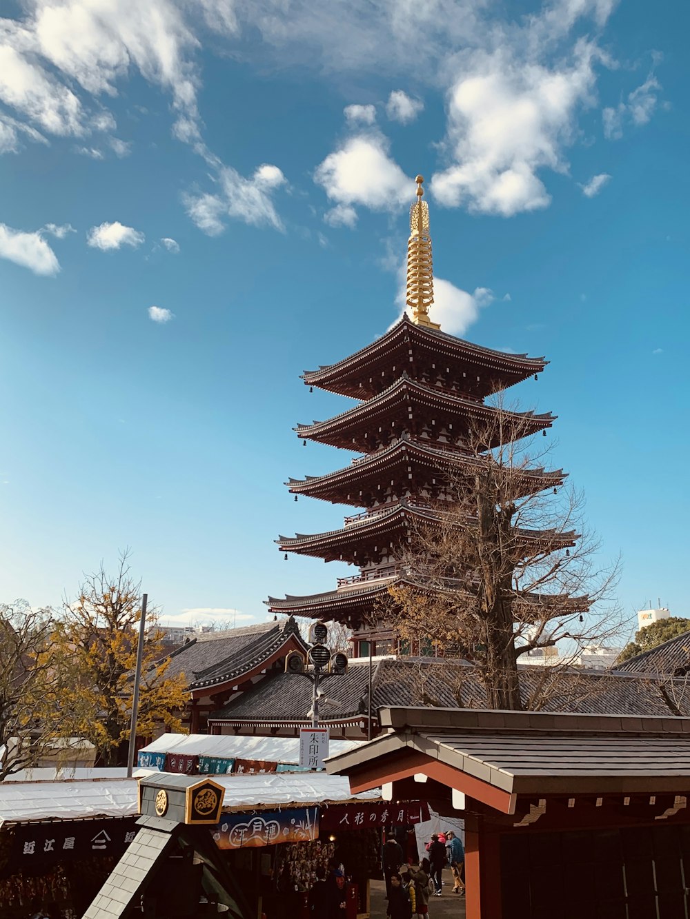 white and brown pagoda temple