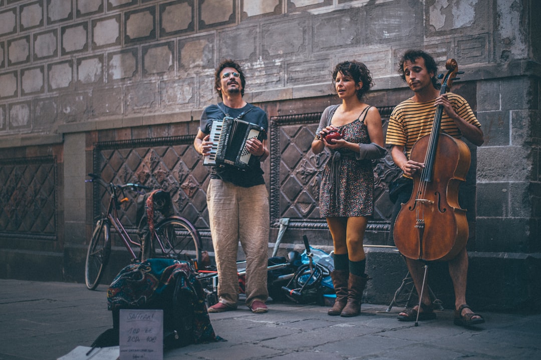 3 women playing musical instruments