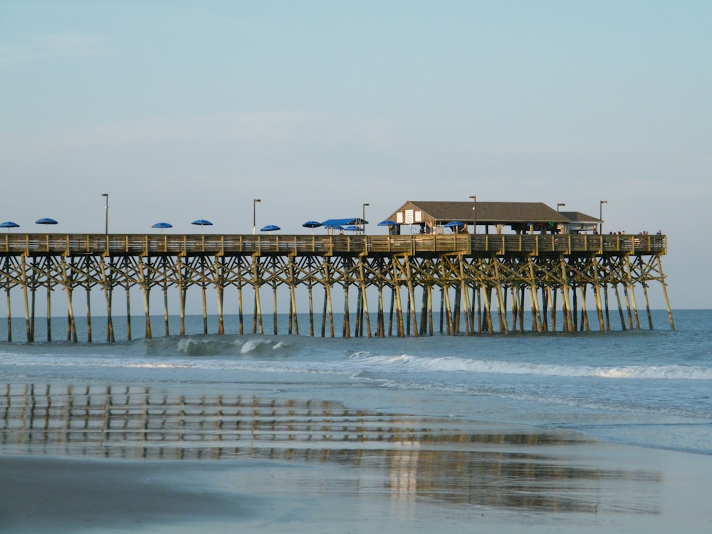 brown wooden dock on sea during daytime