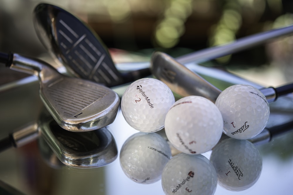 golf ball on green plastic container