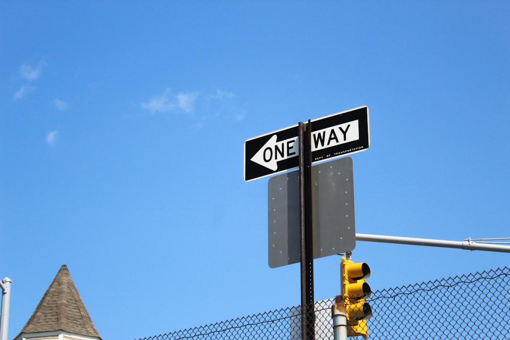 black and white street sign