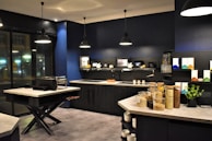 brown wooden table with chairs