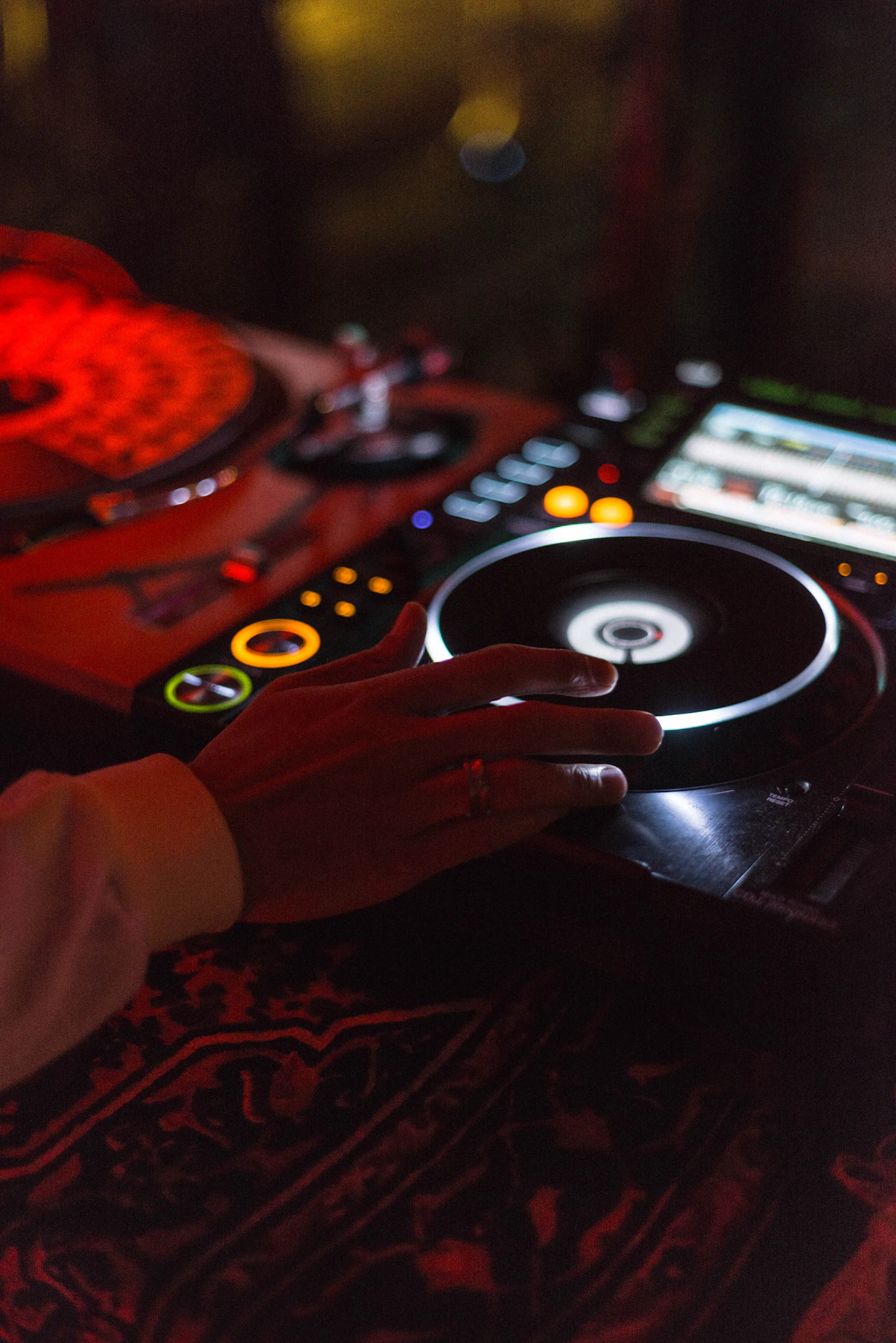 person holding black vinyl record