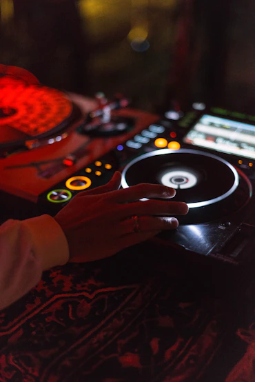 person holding black vinyl record