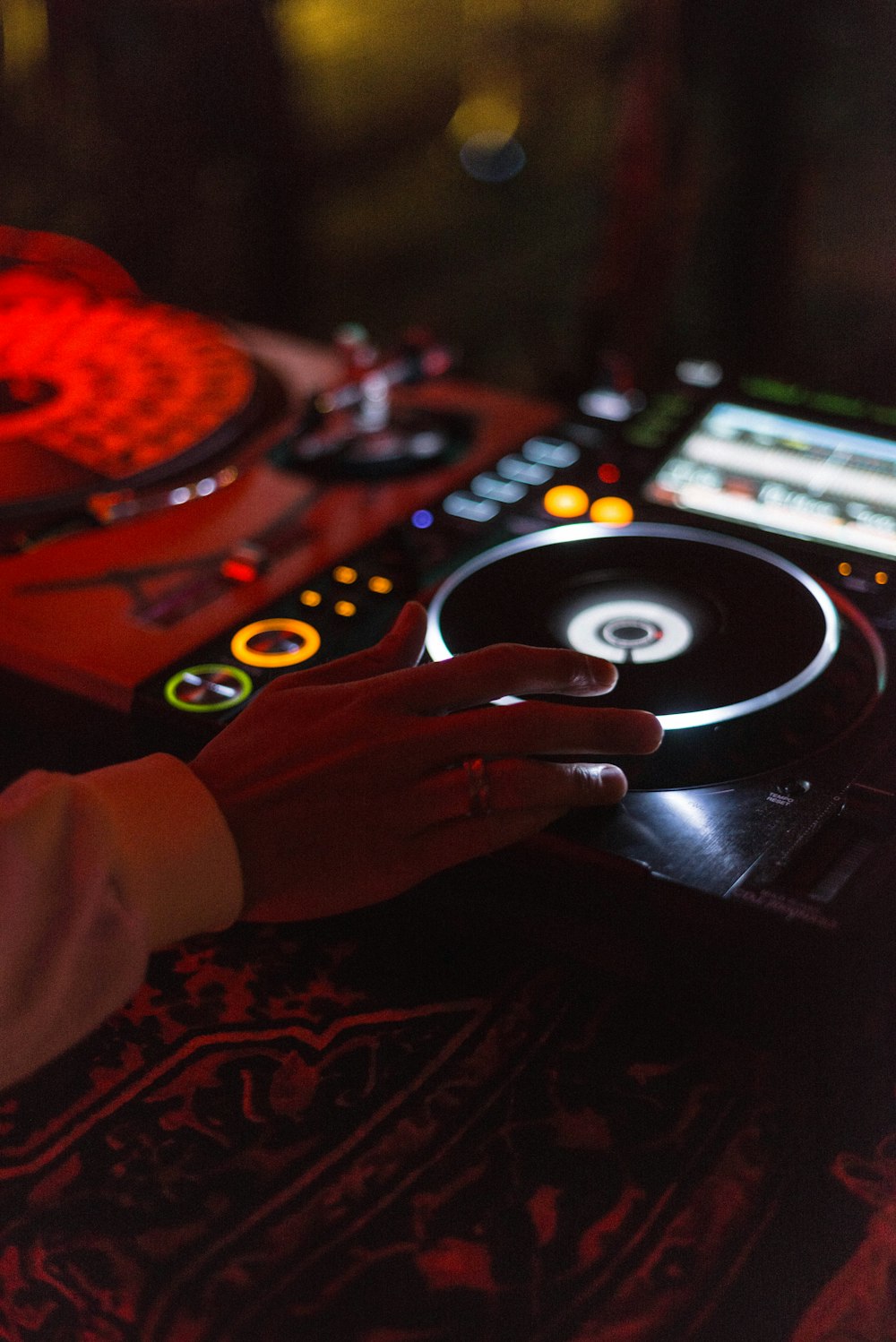 person holding black vinyl record