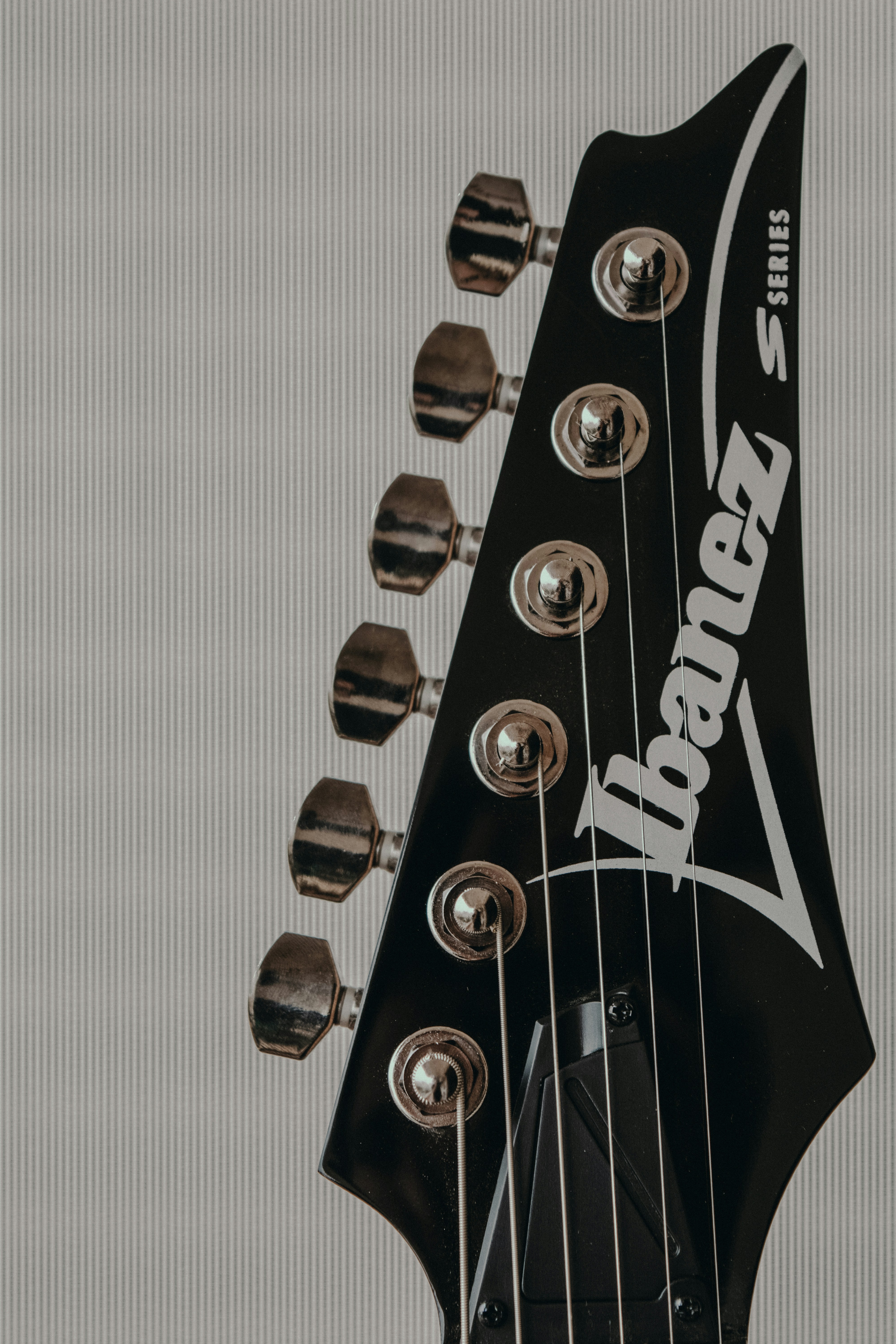 black and brown guitar headstock