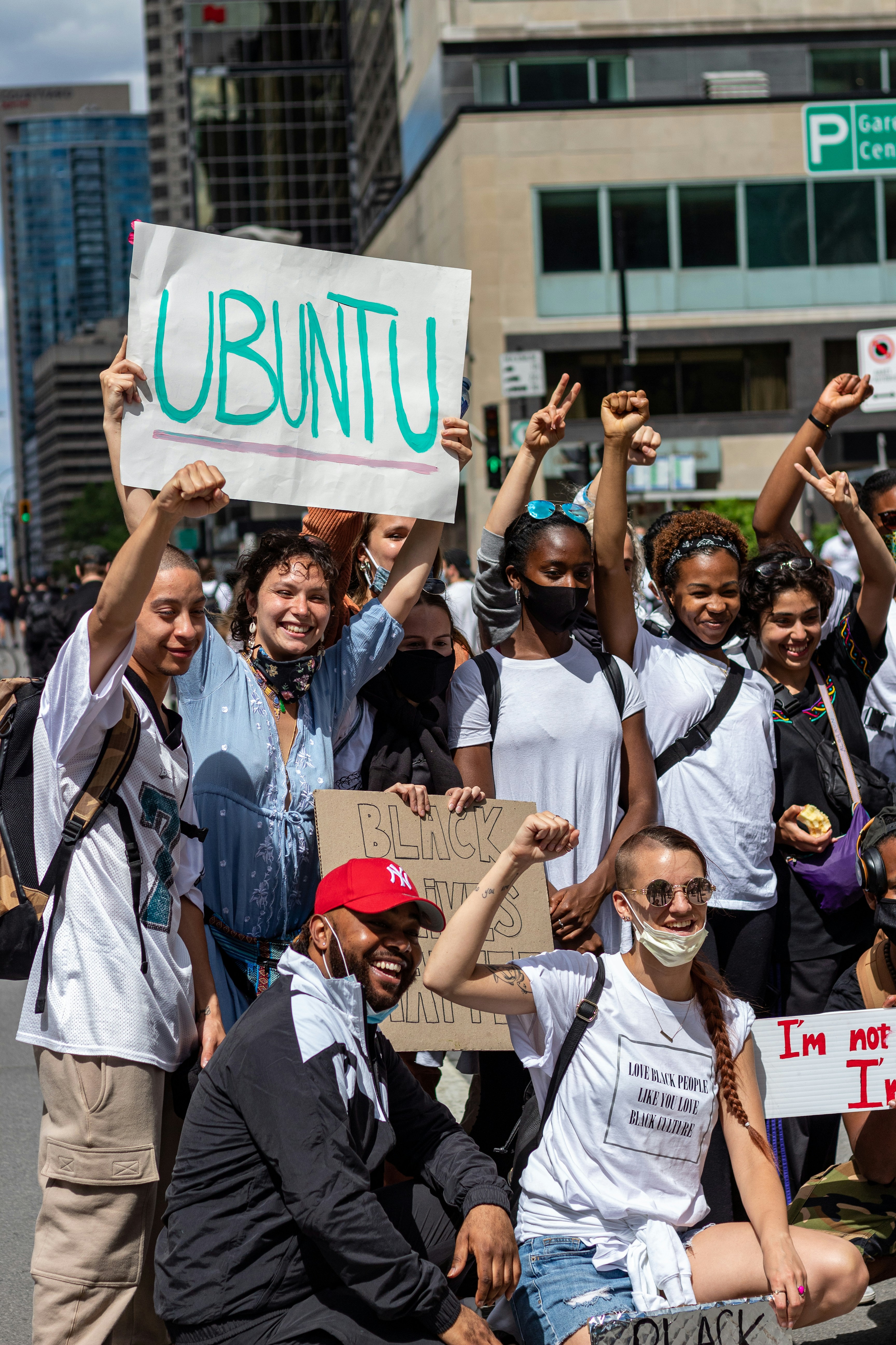 group of people wearing white shirts