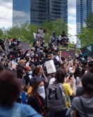 A peaceful protest rally highlighting global health justice.
