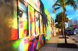 Colorful street art mural in downtown Playa del Carmen capturing local culture