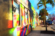 Close-up of colorful local street art in Playa del Carmen's vibrant downtown.