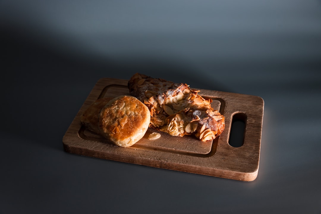 brown bread on brown wooden tray