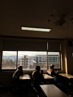 people sitting on chair near window
