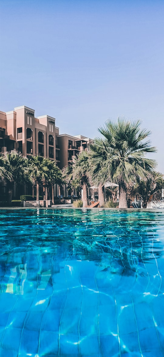 palm trees in front of brown concrete building in Ras Al-Khaimah - Ras al Khaimah - United Arab Emirates United Arab Emirates