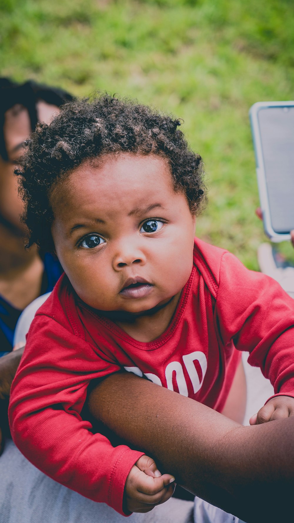 boy in red crew neck t-shirt