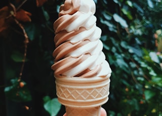 person holding ice cream cone