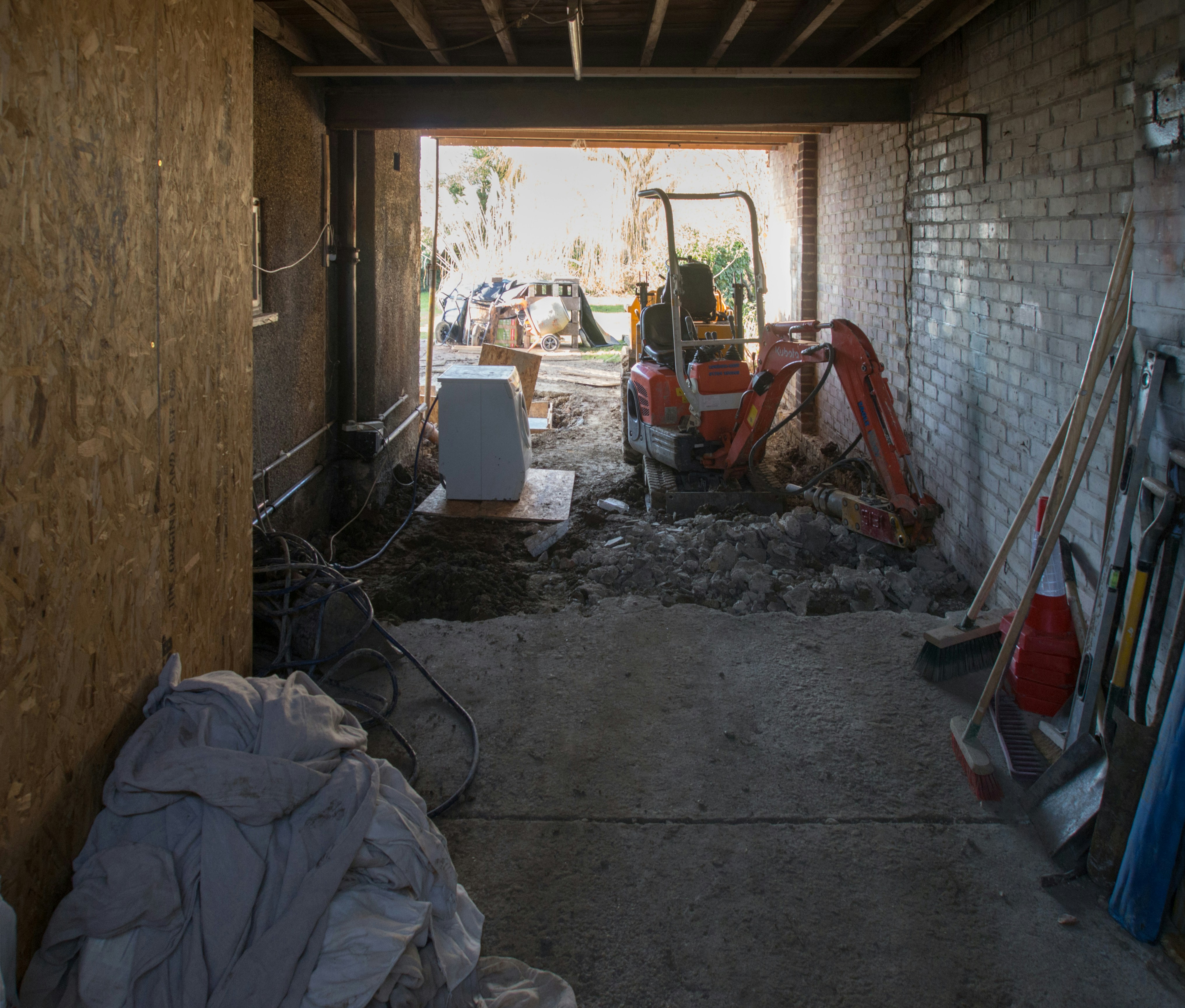 JCB machinery being used in home construction