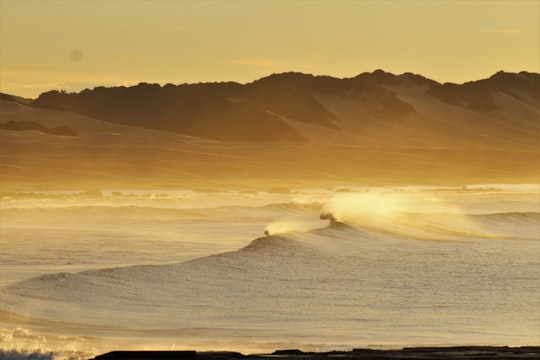 silhouette of mountain during sunset in Port Alfred South Africa