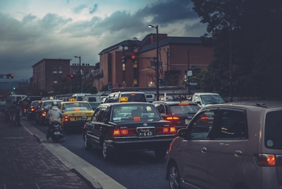 cars on road during night time