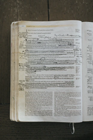 An open ebook on a tablet showing mystical symbols and handwritten notes.