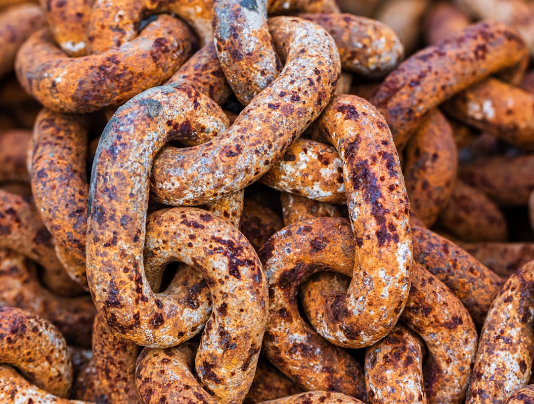 blue and brown chain link