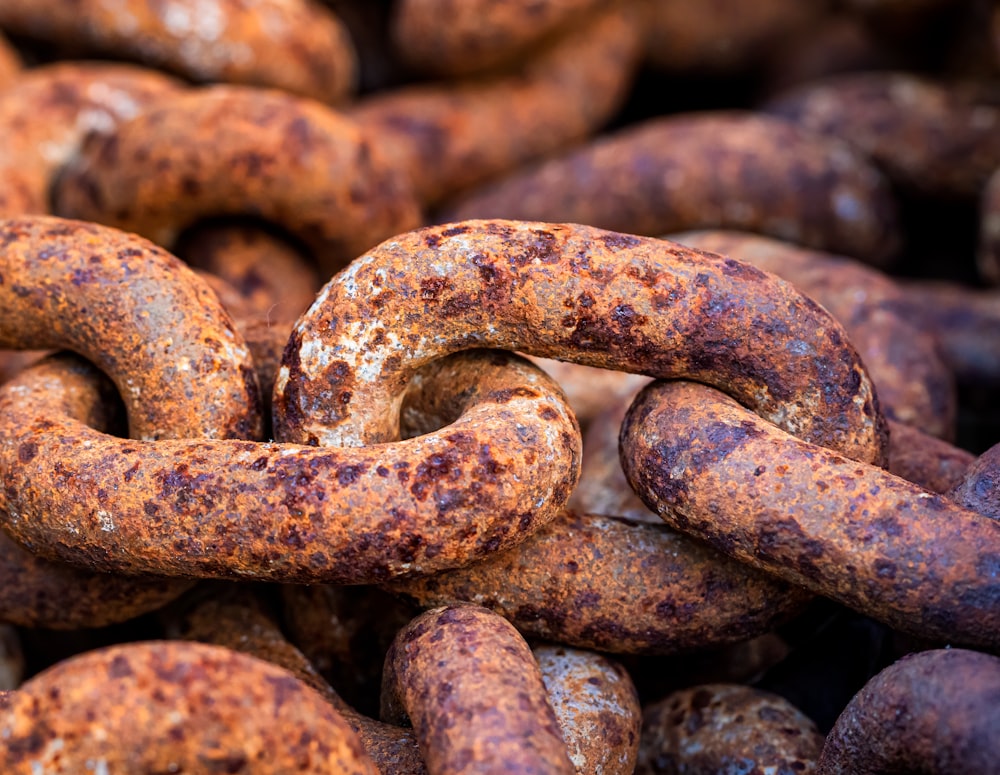 blue and brown metal chain link fence