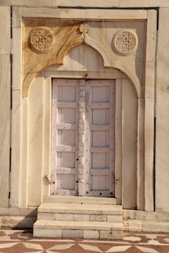 Interior marble door frame with detailed craftsmanship