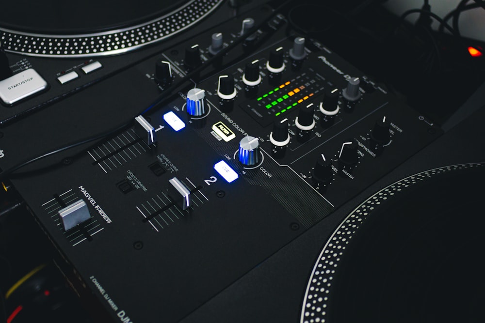 black and gray audio mixer