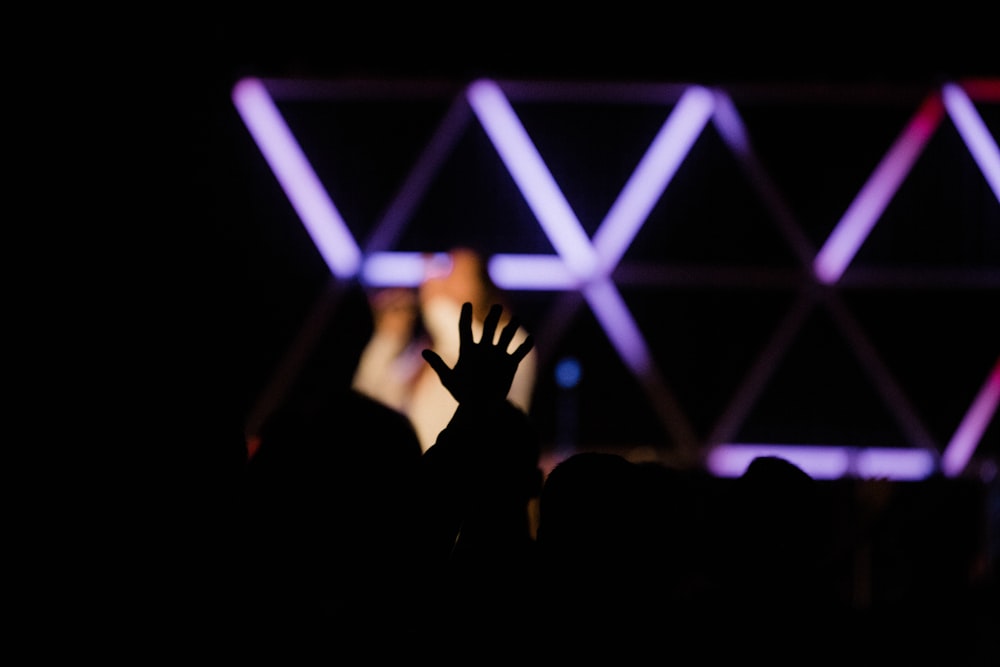 silhouette of people raising hands