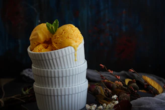ice cream in white cup