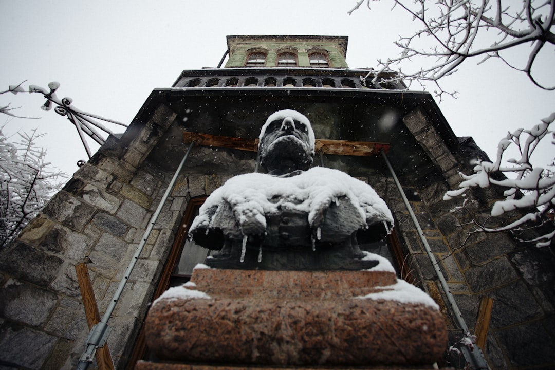 gray concrete statue on brown concrete building