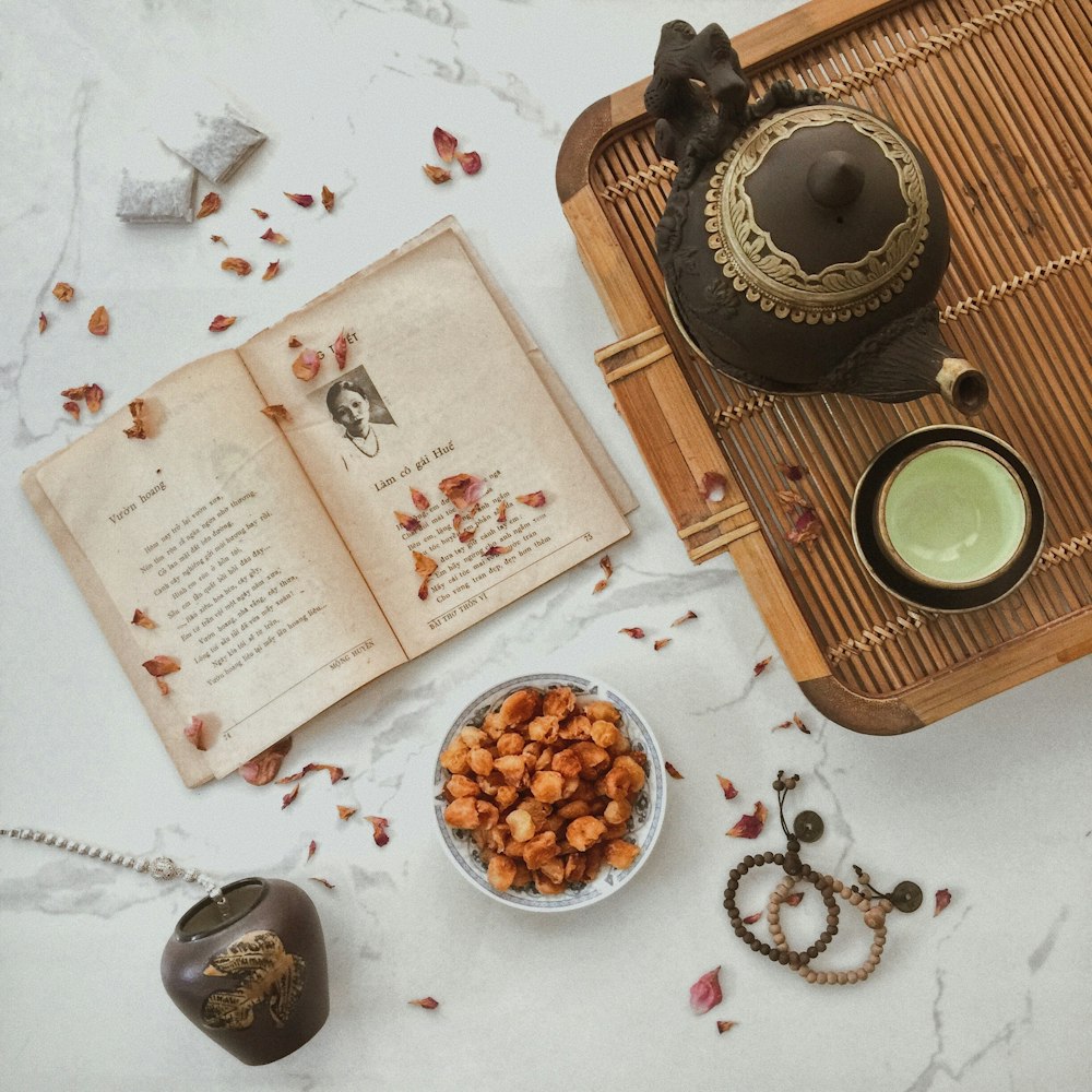 brown wooden box with assorted nuts and nuts