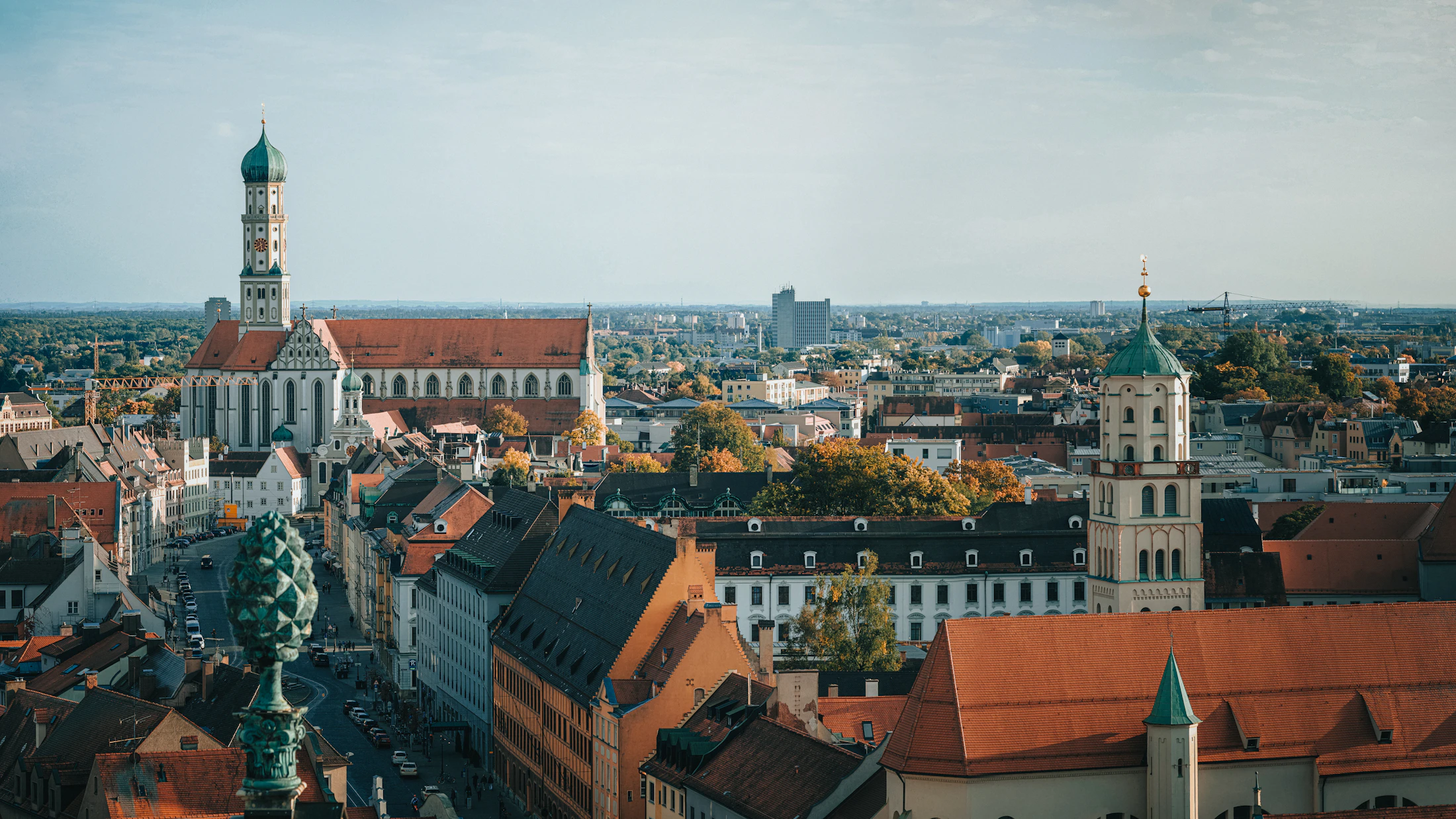 Stadtansicht von Augsburg mit historischen Gebäuden