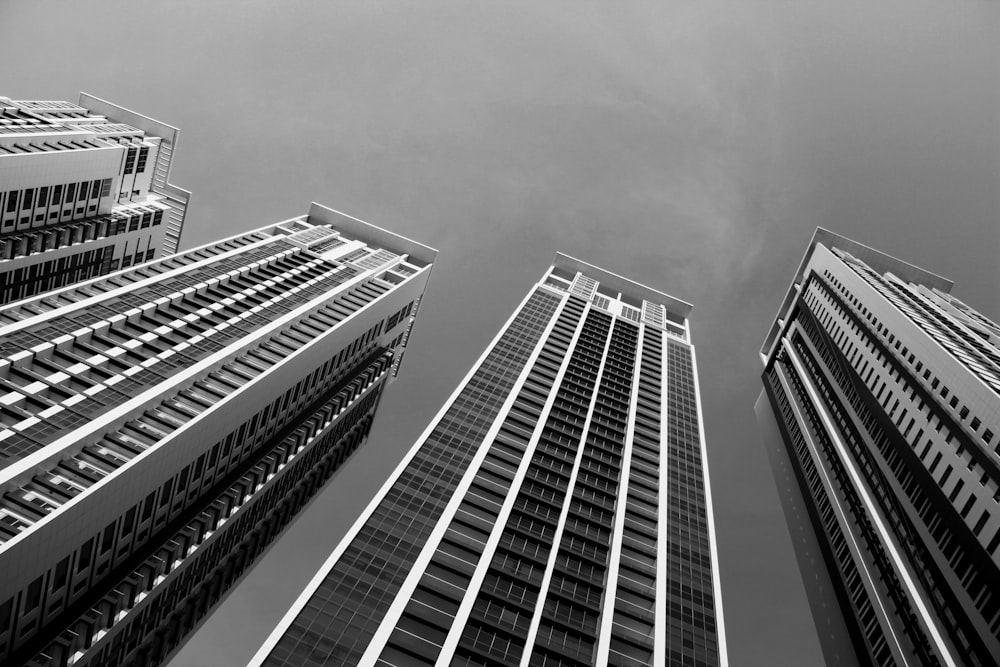 grayscale photo of high rise building