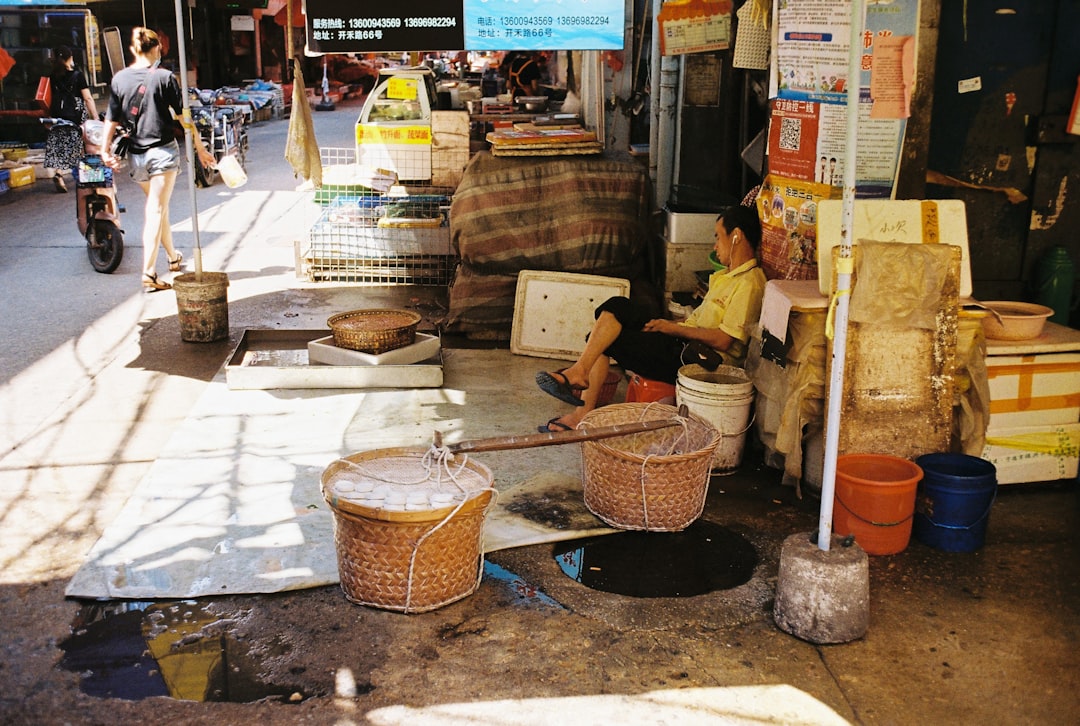 brown woven baskets on the street