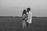 A faded photograph of a couple in love from the past.