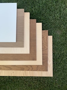brown wooden frame on green grass
