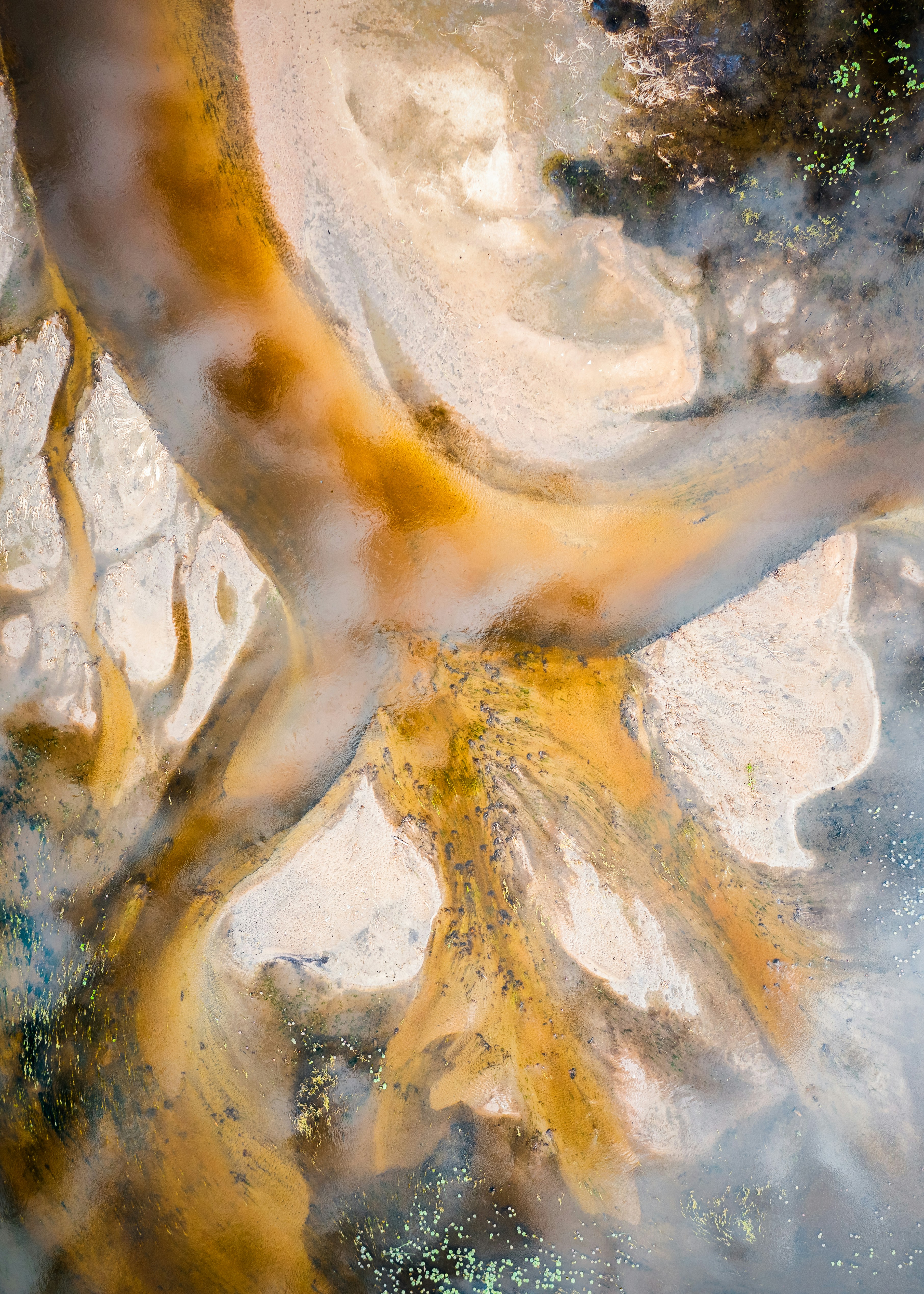 white and blue abstract painting