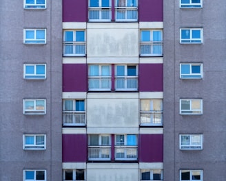 blue and brown concrete building