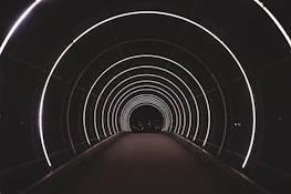 red and white tunnel with red carpet