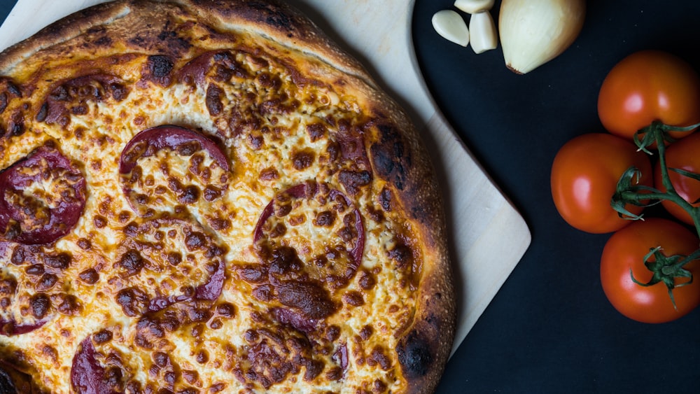 pizza on white ceramic plate